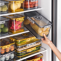 Food Grade PET Plastic Transparent Thickened Timekeeping Frozen Organizer Box Refrigerator Storage Box
