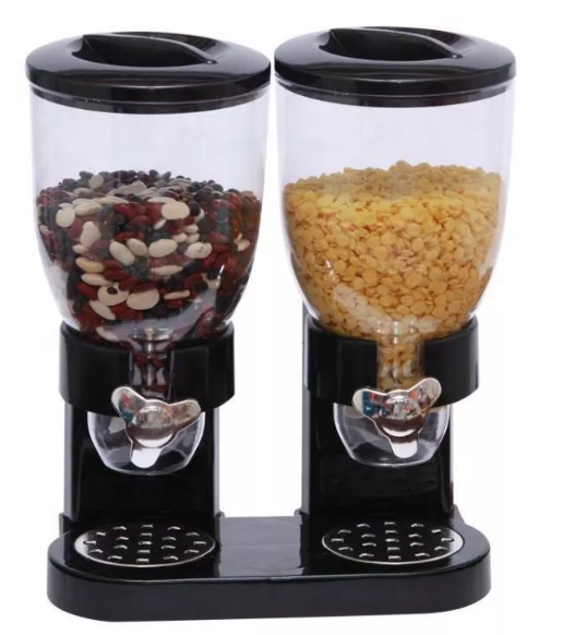 Wholesale Wall Mounted Dry Food Dual Grain Dispenser Container Oatmeal Cereal Dispenser